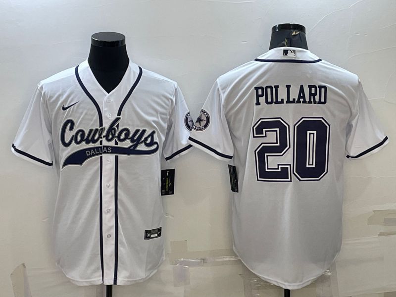 Men Dallas Cowboys 20 Pollard White 2022 Nike Co branded NFL Jerseys